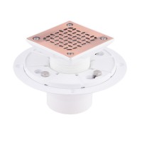 Square Shower Drain with Brushed Surface Treatment for 2 inch  Pipe,the Oval Style Floor Drain